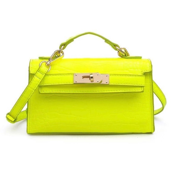 Urban Expressions Bags Neon Highlighter Yellow Croc Hermes